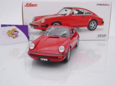 Preview: Schuco Pro.R18 00256 # Porsche 911 Coupe Baujahr 1974 " indischrot " 1:18