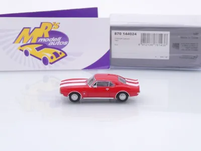 Preview: Minichamps 870144024 # Chevrolet Camaro Coupe Baujahr 1967 " rot-weiß " 1:87