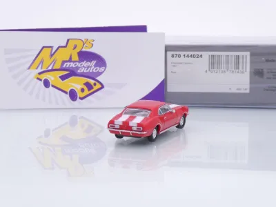 Preview: Minichamps 870144024 # Chevrolet Camaro Coupe Baujahr 1967 " rot-weiß " 1:87