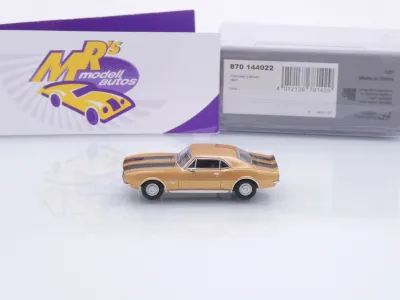 Preview: Minichamps 870144022 # Chevrolet Camaro Coupe Baujahr 1967 " gold-schwarz " 1:87
