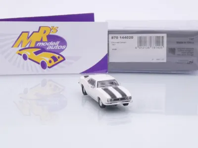 Preview: Minichamps 870144020 # Chevrolet Camaro Coupe Baujahr 1967 " weiß-schwarz " 1:87
