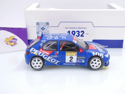 Preview: Solido S1808309 # Peugeot 306 Maxi #2 Rallye de Aviles 1997 " J. Azcona - J. Billmaier " 1:18