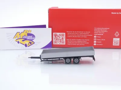 Preview: Herpa 076920-002 # Tieflade-Tandemanhänger 2-achs " silbermetallic " 1:87