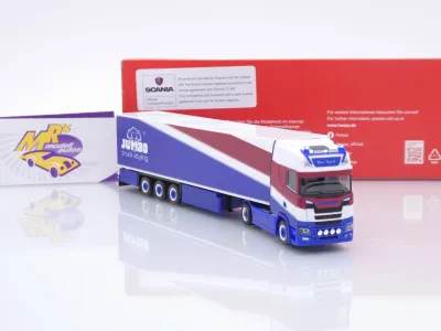 Preview: Herpa 320399 # Scania CS20 HD Kühlkoffer-Sattelzug " Heide Logistik Jumbo " 1:87