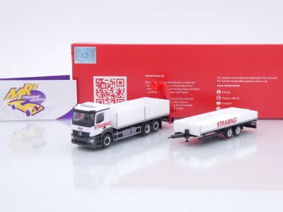 Herpa 320665 # Mercedes-Benz Actros M Baustoff-LKW mit Kran " STRABAG AT " 1:87