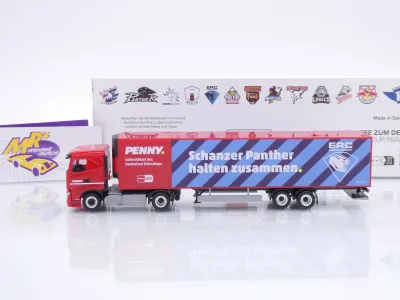 Preview: Herpa 962056 # Iveco S-Way Kühlkoffer-SZ " Penny DEL / ERC Ingolstadt " 1:87