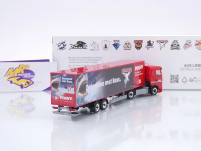 Preview: Herpa 962070 # Iveco S-Way Kühlkoffer-Sattelzug " Penny DEL / Kölner Haie " 1:87