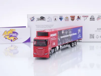 Herpa 962087 # Iveco S-Way Kühlkoffer-SZ " Penny DEL / Adler Mannheim " 1:87