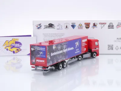Preview: Herpa 962087 # Iveco S-Way Kühlkoffer-SZ " Penny DEL / Adler Mannheim " 1:87