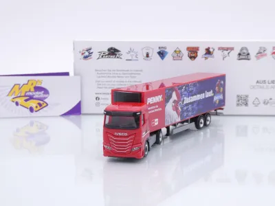 Herpa 962063 # Iveco S-Way Kühlkoffer-SZ " Penny DEL / Iserlohn Roosters " 1:87