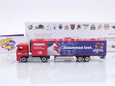 Preview: Herpa 962063 # Iveco S-Way Kühlkoffer-SZ " Penny DEL / Iserlohn Roosters " 1:87