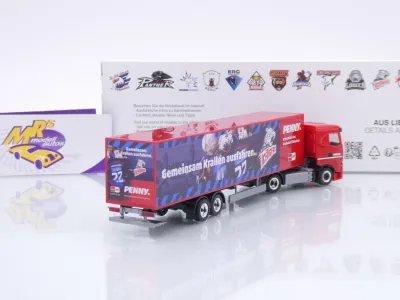Preview: Herpa 962100 # Iveco S-Way Kühlkoffer-SZ " Penny DEL  Nürnberg Ice Tigers " 1:87