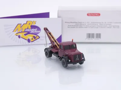 Preview: Wiking 0631 05 # Magirus-Deutz Abschleppwagen Baujahr 1958-64 " weinrot " 1:87