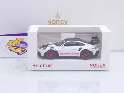 Preview: Norev 750078 # Porsche 911 (992) GT3 RS Baujahr 2022 " weiß-rot-carbon " 1:43