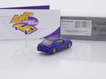Preview: Minichamps 870027302 # BMW M6 Coupe Baujahr 2015 " blaumetallic-carbon " 1:87