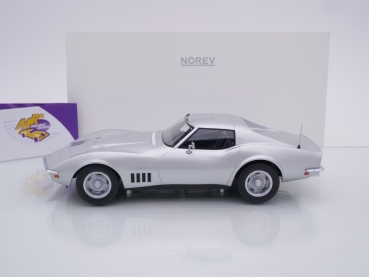 Preview: Norev 189032 # Chevrolet Corvette Coupe Baujahr 1969 " silbermetallic " 1:18