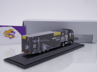 Preview: Herpa 950558 # Mercedes Benz Actros Gigaspace Koffer-Sattelzug " Leonhard Weiss Freude am Bauen Erleben " 1:87