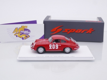Preview: Spark S6142 # Porsche 356B T5 1600 Nr.209 Rallye Monte Carlo 1962 " R. Slotemaker - R. Doojies " 1:43