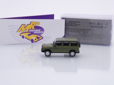 Preview: Minichamps 870038004 # Mercedes-Benz G-Klasse LWB Baujahr 1980 " olivegrün " 1:87