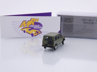 Preview: Minichamps 870038004 # Mercedes-Benz G-Klasse LWB Baujahr 1980 " olivegrün " 1:87