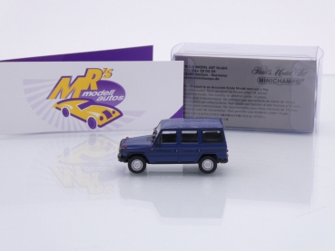 Preview: Minichamps 870038002 # Mercedes-Benz G-Klasse LWB Baujahr 1980 " dunkelblau " 1:87