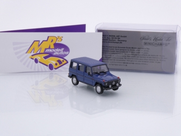 Preview: Minichamps 870038002 # Mercedes-Benz G-Klasse LWB Baujahr 1980 " dunkelblau " 1:87