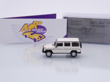 Preview: Minichamps 870038000 # Mercedes-Benz G-Klasse LWB Baujahr 1980 " cremeweiß " 1:87