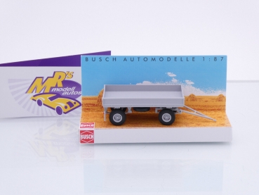 Preview: Busch 53012 # IFA HW 60.11 Anhänger ohne Plane Baujahr 1967 " hellgrau " 1:87