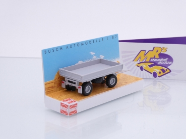 Preview: Busch 53011 # IFA HW 60.11 Anhänger ohne Plane Baujahr 1967 " hellgrau " 1:87