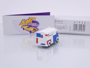 Preview: Busch 41932 # Citroen H Kastenwagen 1948 weiß-rot-blau " le coq sportif " 1:87
