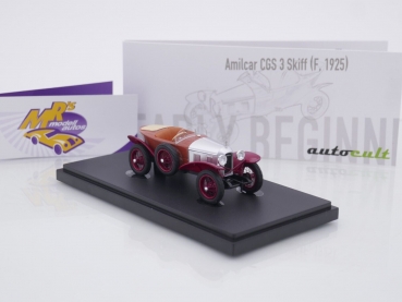 Preview: Autocult 01019 # Amilcar CGS 3 Skiff Cabrio Baujahr 1925 " Holzbraun-rot " 1:43