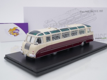 Preview: Autocult Avenue 10010 # Krauss Maffei KML 110 Reisebus Baujahr 1959 " dunkelrot-beige " 1:43