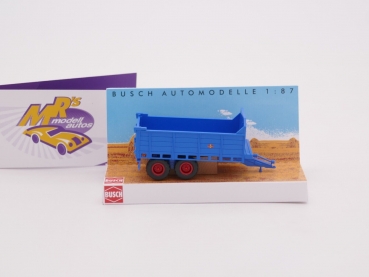 Preview: Busch 53800 # Fortschritt T088 Anhänger mit Klappe Baujahr 1971 " blau " 1:87