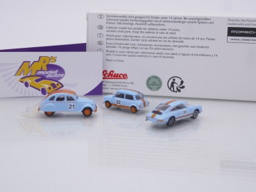Preview: Schuco 26716 # MHI 3er Set Porsche 911 + Citroen 2CV + Mini " GULF Racing " 1:87