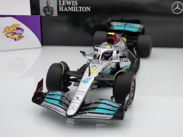 Preview: Minichamps 110220044 # Mercedes-AMG W13 F1 Spain GP 2022 " Lewis Hamilton " 1:18