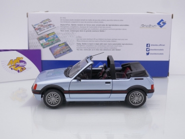 Preview: Solido S1806203 # Peugeot 205 GTI Cabrio Baujahr 1989 " azurblaumetallic " 1:18