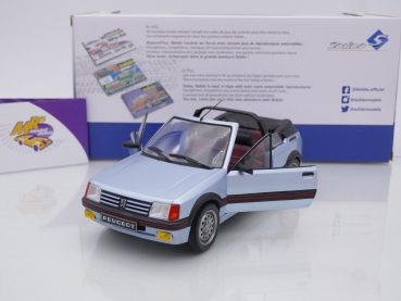 Preview: Solido S1806203 # Peugeot 205 GTI Cabrio Baujahr 1989 " azurblaumetallic " 1:18