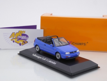 Maxichamps 940055530 # Volkswagen Golf 3 Cabrio Baujahr 1997 " hellblau " 1:43