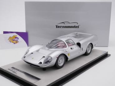 Tecnomodel TM18-255C # Ferrari 365 P2/3 Drogo Press Version Baujahr 1967 " Aluminium Silver " 1:18