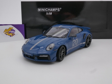Minichamps 155069170 # Porsche 911 (992) Turbo S Coupe Sport Design Paket Baujahr 2021 " blau " 1:18