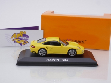Preview: Maxichamps 940069010 # Porsche 911 Turbo Baujahr 2009 " racingyellow " 1:43