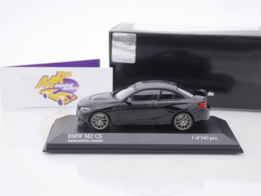 Preview: Minichamps 410021024 # BMW M2 CS F87 Baujahr 2020 " Saphirschwarzmetallic " goldene Felgen 1:43