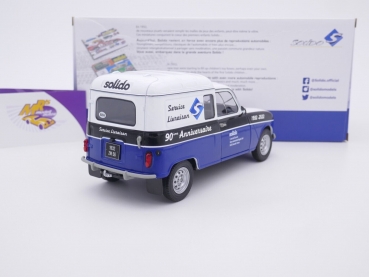 Preview: Solido S1802207 # Renault 4LF4 Kasten weiß-schwarz-blau " 90 Jahre Solido " 1:18