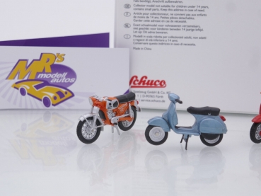 Schuco Piccolo 03803 # 3er Set Motorräder mit " Simson - Vespa PX - Zündapp KS " 1:43