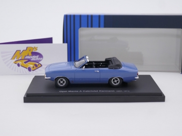 Preview: Autocult Avenue 60086 # Opel Manta A Cabriolet Karmann Baujahr 1971 " blaumetallic " 1:43