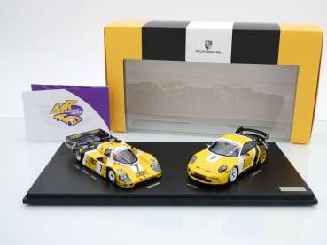 Spark WAP0201550PGT3 # 2-Car Set Porsche 911 (992) GT3 & Porsche 956 24h LeMans " New Man Design " 1:43
