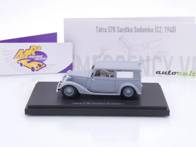 Preview: Autocult 12022 # Tatra 57B Sanitka Sodomka Baujahr 1940 " blaugrau " 1:43