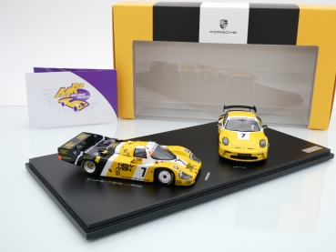 Preview: Spark WAP0201550PGT3 # 2-Car Set Porsche 911 (992) GT3 & Porsche 956 24h LeMans " New Man Design " 1:43