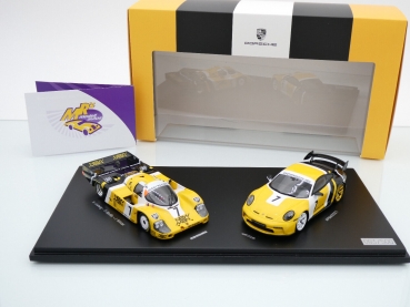 Preview: Spark WAP0201550PGT3 # 2-Car Set Porsche 911 (992) GT3 & Porsche 956 24h LeMans " New Man Design " 1:43