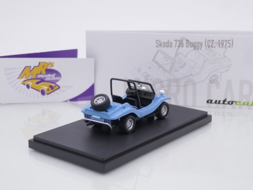 Preview: Autocult 03024 # Skoda 736 Buggy Baujahr 1975 " babyblau-schwarz " 1:43